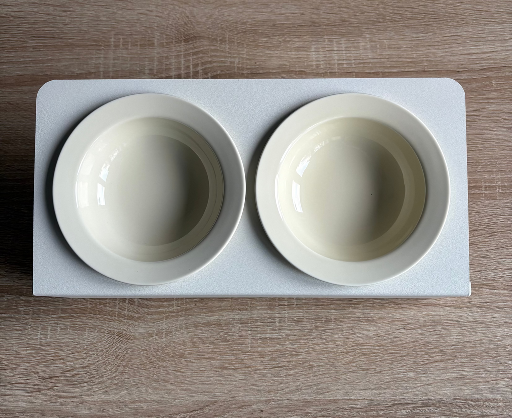 Gamelles surélevées en céramique pour chat – Support métallique