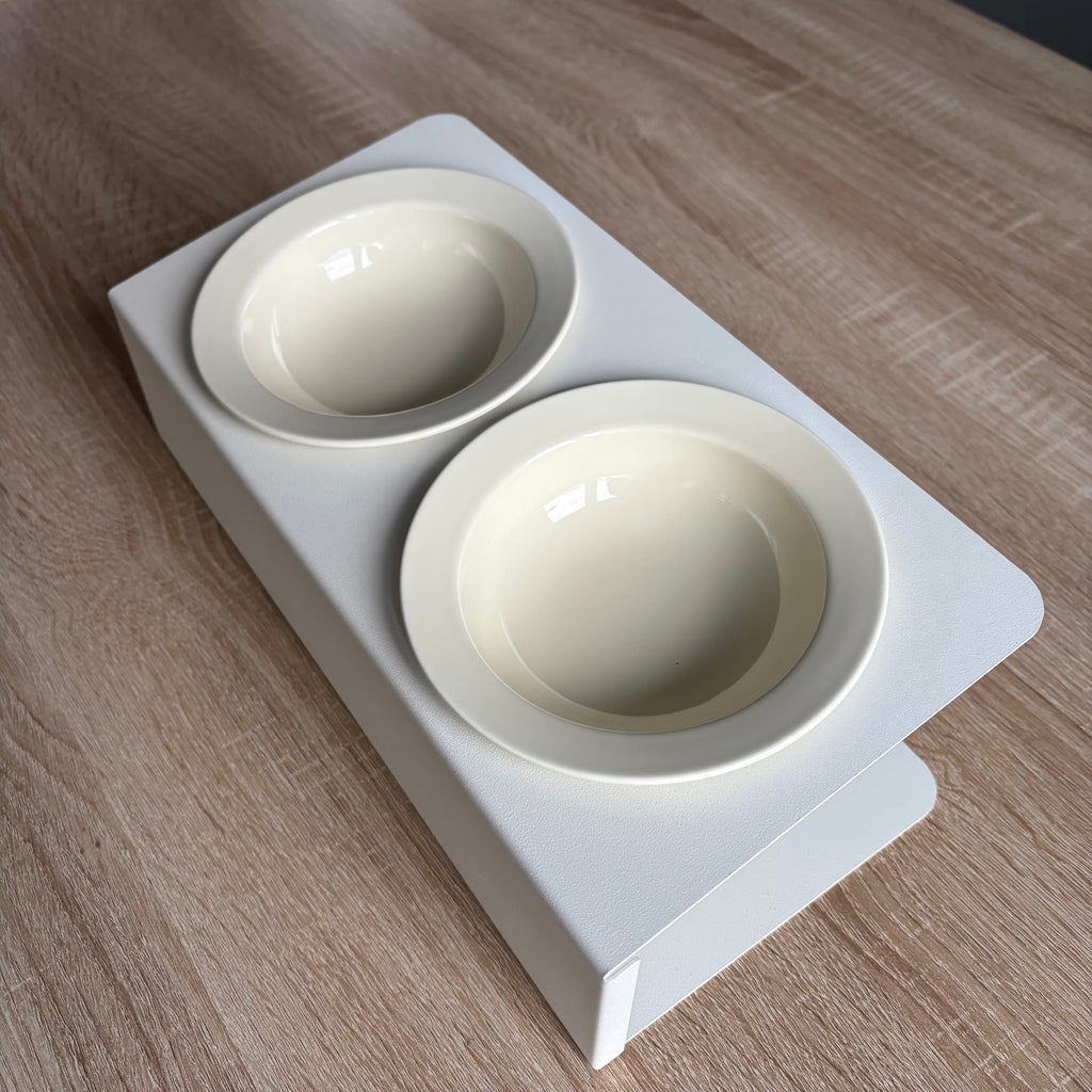 Gamelles surélevées en céramique pour chat – Support métallique