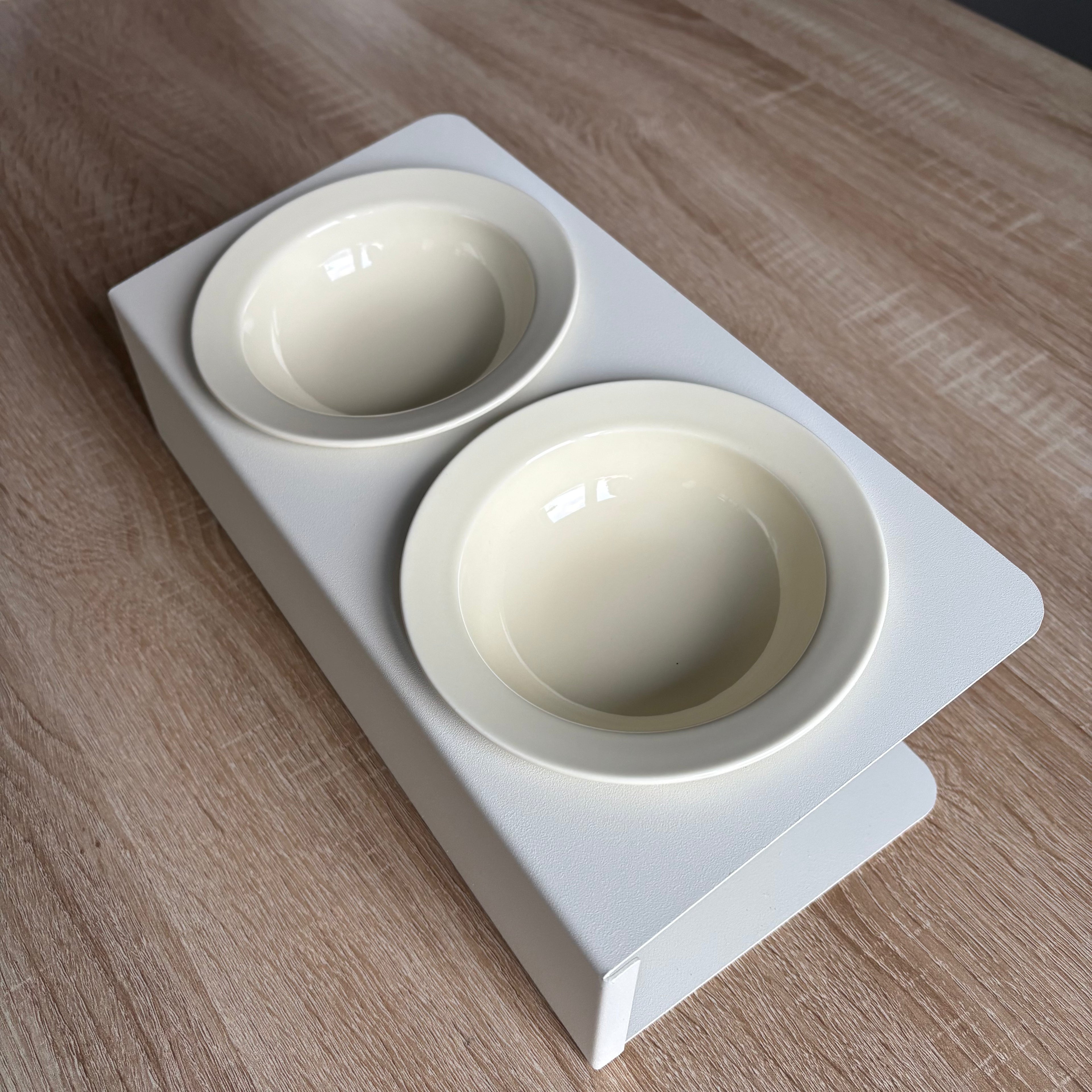 Gamelles surélevées en céramique pour chat – Support métallique